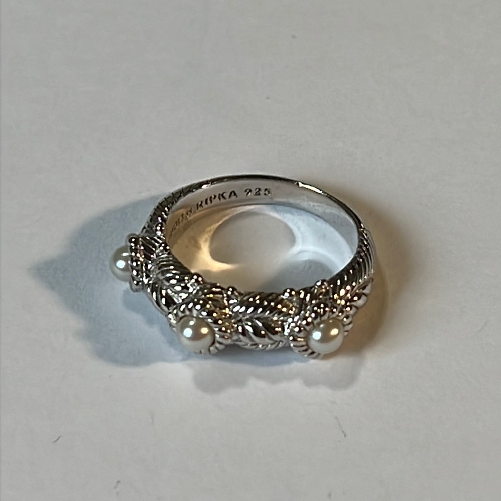 Judith Ripak Sterling silver pearl ring.